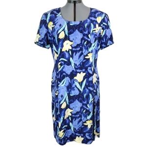 Valerie Stevens silk floral sheath career dress 12